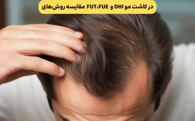 مقایسه روش‌های  FUT،FUE  و DHI در کاشت مو